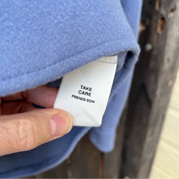 Avec Les Filles Blue Button Down Shirt Jacket Shacket Sz S - Picture 10 of 13